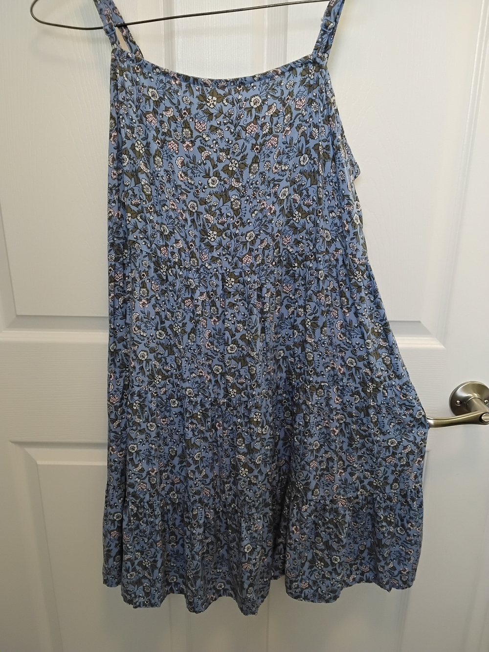 * CLOSET CLEAROUT $15.00*Blue Floral Tiered Paisley SUMMER Spaghetti Strap Dress